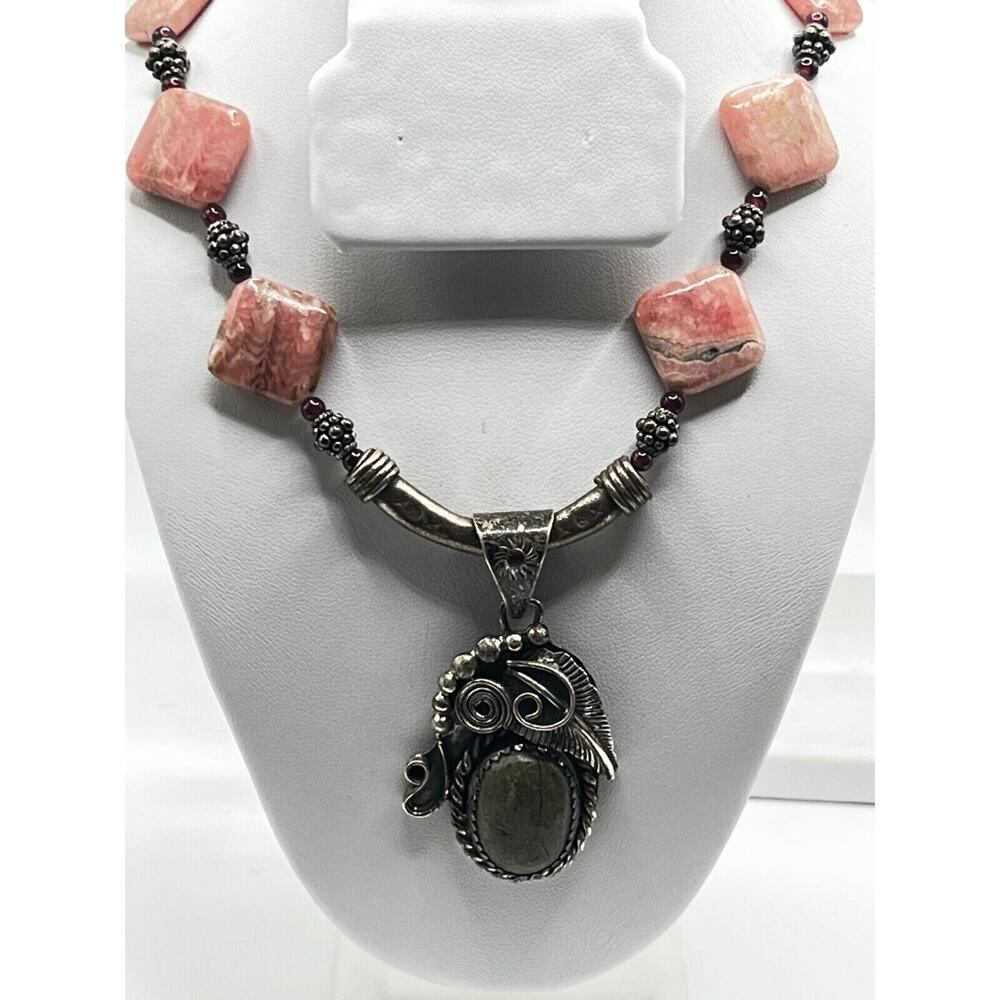 Rare Antique. Fine Sterling Silver .950 Tribal Ethnic Necklace & Owl Pendant